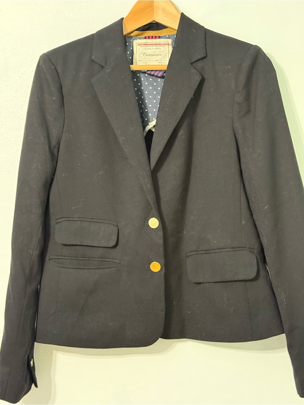 Cartonnier Anthropologie Black Blazer with Gold Buttons